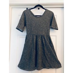 A-Line Knit Dress with Neon Pink Zipper.